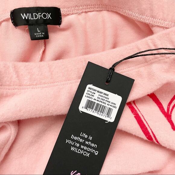 Wildfox Sketchy Hearts Pants Sz Large - Picture 4 of 5
